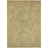 5' X 8' Gold And Taupe Southwestern Washable Indoor Outdoor Area Rug