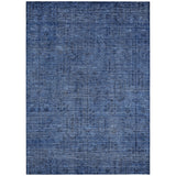 5' X 8' Navy Blue And Blue Southwestern Washable Indoor Outdoor Area Rug
