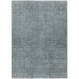 5' X 8' Teal Blue And Gray Southwestern Washable Indoor Outdoor Area Rug