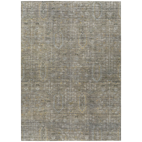 3' X 5' Taupe Gray And Beige Southwestern Washable Indoor Outdoor Area Rug