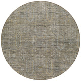8' Taupe Gray And Beige Round Southwestern Washable Indoor Outdoor Area Rug