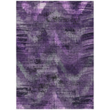 5' X 8' Purple Lavender And Gray Abstract Washable Indoor Outdoor Area Rug