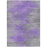 3' X 5' Purple Gray And Charcoal Abstract Washable Indoor Outdoor Area Rug