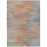 5' X 8' Salmon Gray And Charcoal Abstract Washable Indoor Outdoor Area Rug