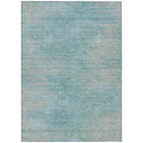 8' X 10' Aqua Teal Blue And Gray Abstract Washable Indoor Outdoor Area Rug