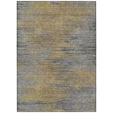 5' X 8' Brown Gold And Taupe Abstract Washable Indoor Outdoor Area Rug