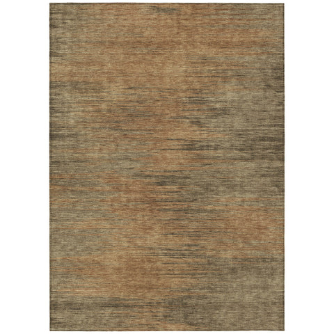 3' X 5' Terra Cotta Brown And Copper Abstract Washable Indoor Outdoor Area Rug