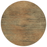 8' Terra Cotta Brown And Copper Round Abstract Washable Indoor Outdoor Area Rug