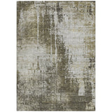 3' X 5' Brown And Tan Abstract Washable Indoor Outdoor Area Rug