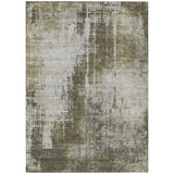 5' X 8' Brown And Tan Abstract Washable Indoor Outdoor Area Rug
