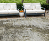 8' X 10' Brown And Tan Abstract Washable Indoor Outdoor Area Rug