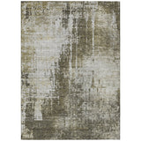 8' X 10' Brown And Tan Abstract Washable Indoor Outdoor Area Rug