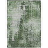 8' X 10' Fern Green And Green Abstract Washable Indoor Outdoor Area Rug