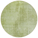 8' Sage And Green Round Abstract Washable Indoor Outdoor Area Rug