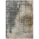 8' X 10' Beige Brown And Gray Abstract Washable Indoor Outdoor Area Rug