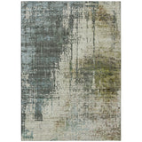 3' X 5' Sage Beige And Brown Abstract Washable Indoor Outdoor Area Rug