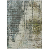 5' X 8' Sage Beige And Brown Abstract Washable Indoor Outdoor Area Rug