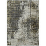 5' X 8' Taupe Beige And Olive Green Abstract Washable Indoor Outdoor Area Rug