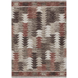 8' X 10' Brown And Ivory Southwestern Washable Indoor Outdoor Area Rug