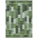 8' X 10' Olive Green And Fern Green Southwestern Washable Indoor Outdoor Area Rug