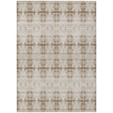 3' X 5' Beige Taupe And Tan Geometric Washable Indoor Outdoor Area Rug