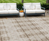 8' X 10' Beige Taupe And Tan Geometric Washable Indoor Outdoor Area Rug