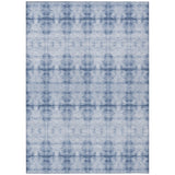 8' X 10' Navy Blue And Sky Blue Geometric Washable Indoor Outdoor Area Rug