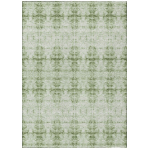 8' X 10' Sage And Green Geometric Washable Indoor Outdoor Area Rug