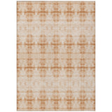 5' X 8' Salmon And Ivory Geometric Washable Indoor Outdoor Area Rug