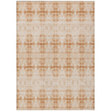 8' X 10' Salmon And Ivory Geometric Washable Indoor Outdoor Area Rug