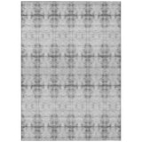 8' X 10' Silver And Gray Geometric Washable Indoor Outdoor Area Rug