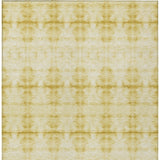3' X 5' Wheat And Gold Geometric Washable Indoor Outdoor Area Rug