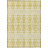 8' X 10' Wheat And Gold Geometric Washable Indoor Outdoor Area Rug