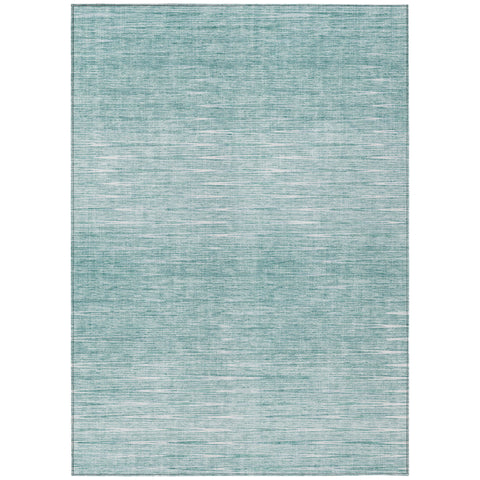 3' X 5' Aqua And Ivory Abstract Washable Indoor Outdoor Area Rug