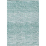 5' X 8' Aqua And Ivory Abstract Washable Indoor Outdoor Area Rug