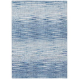 8' X 10' Navy Blue And Sky Blue Abstract Washable Indoor Outdoor Area Rug