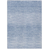 3' X 5' Denim Blue And Blue Abstract Washable Indoor Outdoor Area Rug