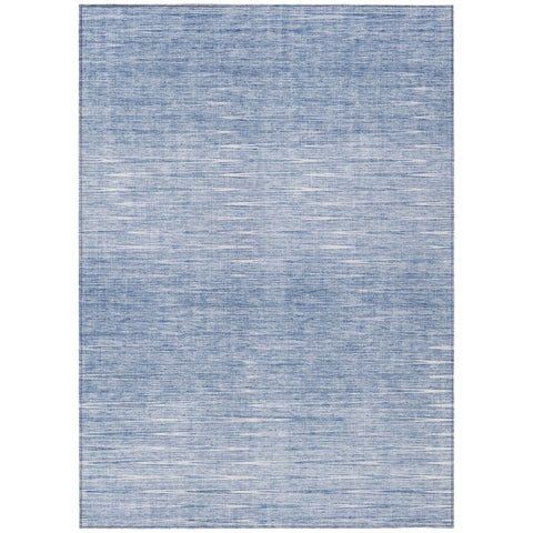 3' X 5' Denim Blue And Blue Abstract Washable Indoor Outdoor Area Rug