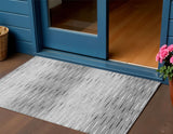 3' X 5' Gray And Charcoal Abstract Washable Indoor Outdoor Area Rug