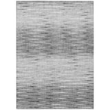 5' X 8' Gray And Charcoal Abstract Washable Indoor Outdoor Area Rug
