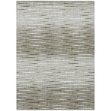 3' X 5' Taupe And Beige Abstract Washable Indoor Outdoor Area Rug