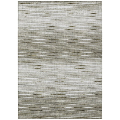 3' X 5' Taupe And Beige Abstract Washable Indoor Outdoor Area Rug
