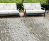8' X 10' Taupe And Beige Abstract Washable Indoor Outdoor Area Rug