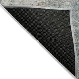 3' X 5' Green Blue And Gray Oriental Washable Indoor Outdoor Area Rug