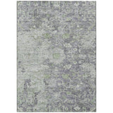 3' X 5' Plum Purple And Olive Green Oriental Washable Indoor Outdoor Area Rug