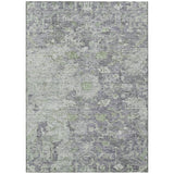 5' X 8' Plum Purple And Olive Green Oriental Washable Indoor Outdoor Area Rug