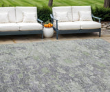 8' X 10' Plum Purple And Olive Green Oriental Washable Indoor Outdoor Area Rug