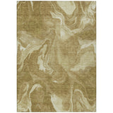5' X 8' Brown Beige And Ivory Abstract Washable Indoor Outdoor Area Rug