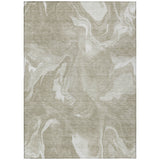5' X 8' Taupe And Beige Abstract Washable Indoor Outdoor Area Rug