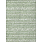 5' X 8' Artichoke Green And Green Southwestern Washable Indoor Outdoor Area Rug